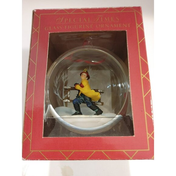 Special Times Glass Mini Figurine Firefighter Christmas Hand Painted Ornament A7 - Picture 5 of 6